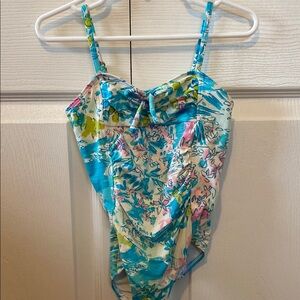 Lilly Pulitzer Kids pistachio print swimsuit